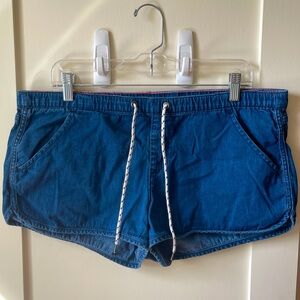 Roxy drawstring denim shorts Large